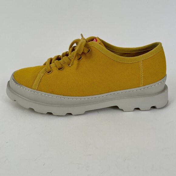 Camper Brutus Yellow Canvas Lace-Up Sneakers, Size 9 - Picture 2 of 12